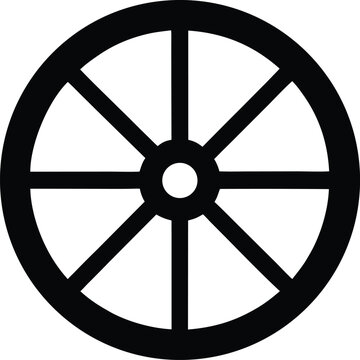 Wagon wheel silhouette vector Illustration
