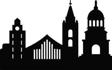 Obraz premium Los Angeles and San Francisco Skyline Vector, California City Skyline Vector Illustration.