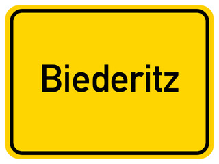 Illustration of a city entrance sign for the city of Biederitz