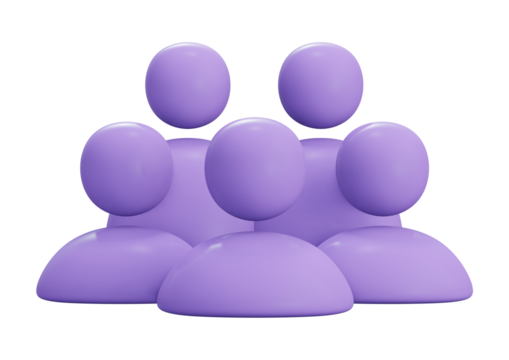 Illustration of a team isolated on transparent background