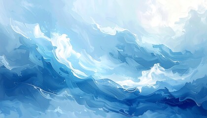 Obraz premium Abstract landscape of swirling blues and whites