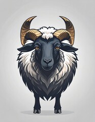 Sheep portrait, detailed illustration
