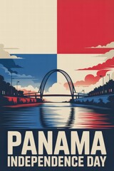 Panama Independence Day celebration with iconic bridge and skyline  