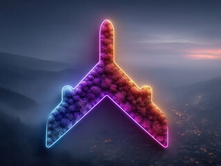 Neon drones create abstract symbols representing modern tensions of the Cold War in the 21st century