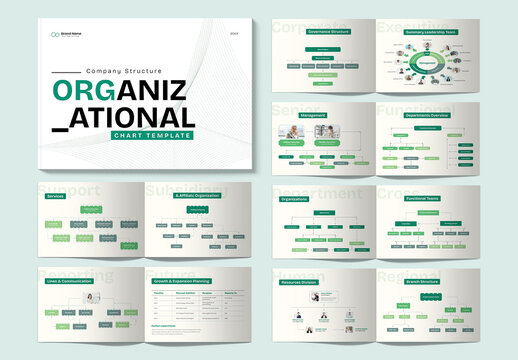 Modern Organizational Chart Structure & Corporate Hierarchy Book Template
