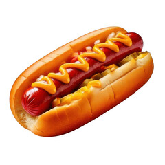 a hot dog isolated on white and transparent background.
