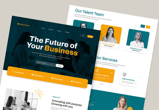 Creative Digital Business Email Newsletter with Teal and Orange Accents