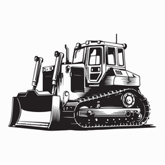 Powerful Bulldozer Heavy Machinery Industrial Vehicle Vector Image