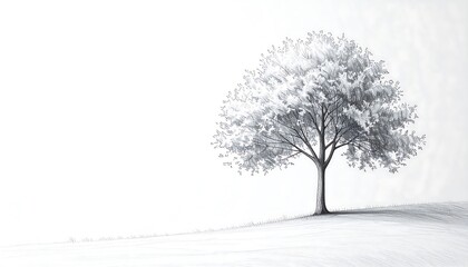 A solitary tree on a hill