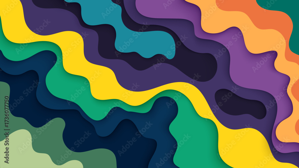 Wall mural abstract colorful background with fluid and wavy pattern design