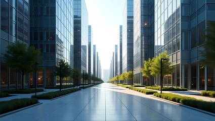 Metropolitan Scene &mdash; vertical architecture and bustling roads under daylight, great for urban mobility studies, architectural renders, or contemporary storytelling.