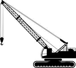 crane silhouette vector illustration