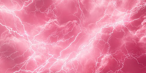 Pink Lightning: A captivating depiction of a storm's intense energy, with vibrant pink lightning illuminating the atmosphere.
