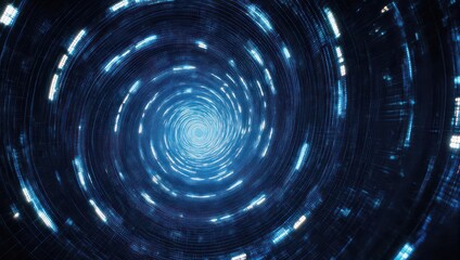 Obraz premium Abstract Blue Light Tunnel Swirl.