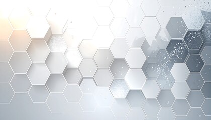 Abstract geometric background of light gray hexagons