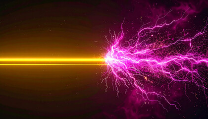 Electric Arc Phenomenon in Digital Artistry, Abstract Environment, Vibrant Colors, High-Contrast Visuals