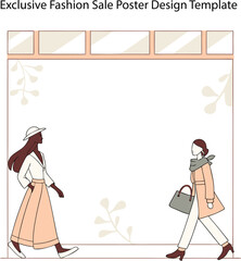 Exclusive Fashion Sale Poster Design Vector Template 