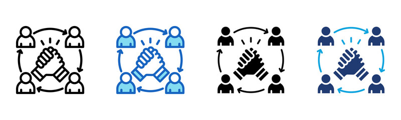 Team Support icon Multi Style Vector Illustration