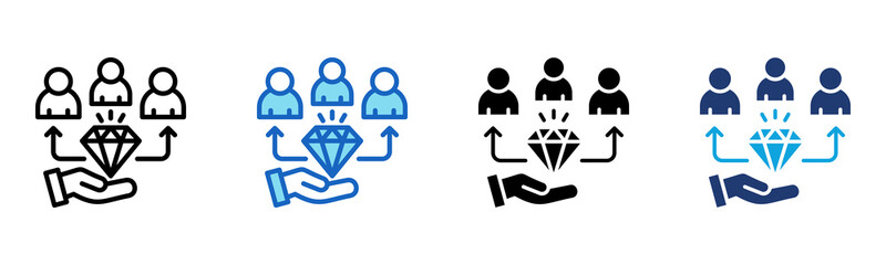 Shared Value icon Multi Style Vector Illustration