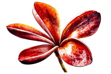 Vibrant Red Flower with Petals Against White Background in Stunning Detail and Clarity