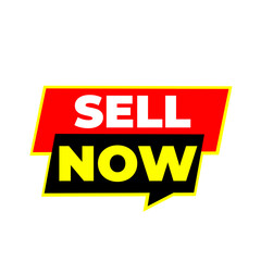 SELL NOW png, business trade tag, online marketing label, clean product design, transparent flat layout