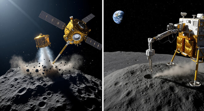 Spacecraft Exploration of Asteroid and Moon - Powered by Adobe