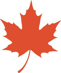 Vibrant orange maple leaf silhouette autumn symbol icon vector