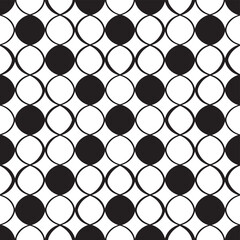 Abstract Black Oval Geometric Vector Pattern Illustration