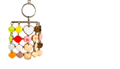  Accessory Duo: Cute Keychains Arranged in Decorative Collection Isolated on Transparent Background