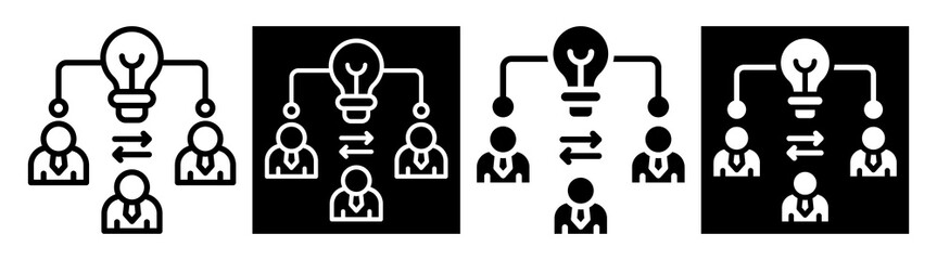 Knowledge Transfer Icon Outline & Glyph Style Collection Set