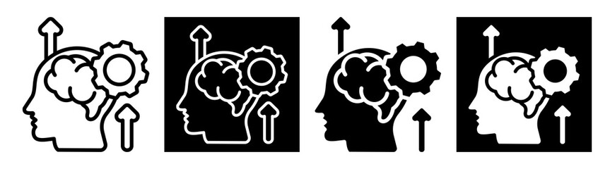 Skill Enhancement Icon Outline & Glyph Style Collection Set