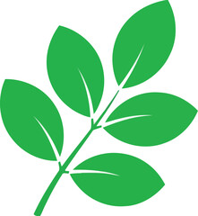 Vibrant green leaf branch fresh nature icon vector