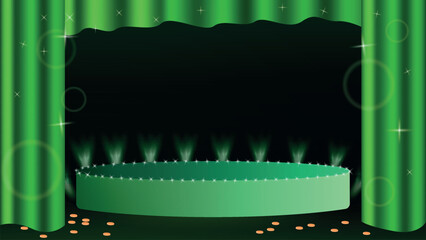 Illuminated Pedestal Stage with Glow Light for Product Presentation and Modern Design Concept