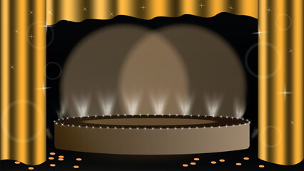 Illuminated Pedestal Stage with Glow Light for Product Presentation and Modern Design Concept