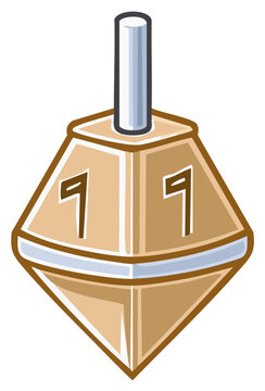 tan dreidel spinning, jewish holiday clip art preview