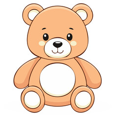 Adorable Stuffed Bear Illustration Toy for Children's Designs and Educational Resources