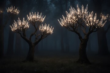 sunset in the forest