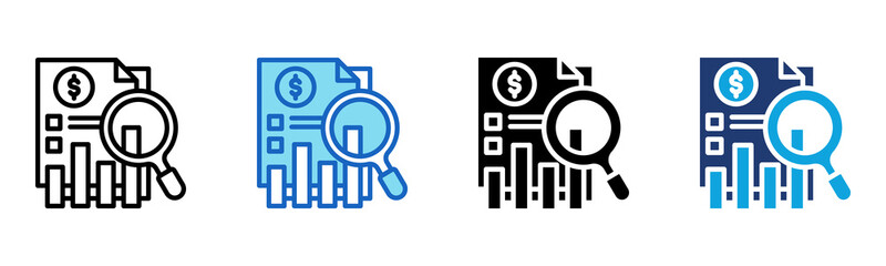 Financial Analysis icon Multi Style Vector Illustration