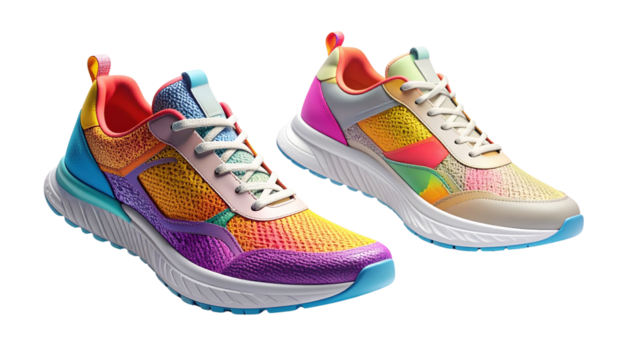 Casual Sneakers Variations isolated on transparent background