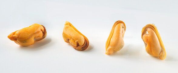 Frutti di Mare, Muscheln, isoliert, Miesmuscheln, Muschelfleisch, 