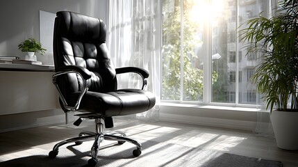 empty private office with desk chair modern furniture clean background