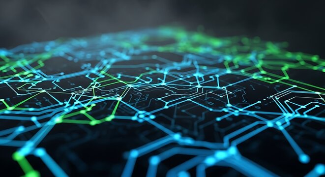 Abstract circuit board network - Powered by Adobe