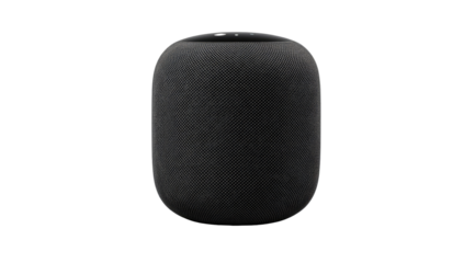 Black oval smart speaker, solid texture