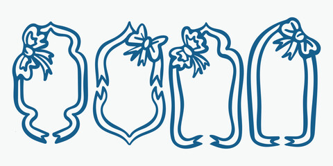 Collection of Ramadan Window Frame with Ribbon Bow