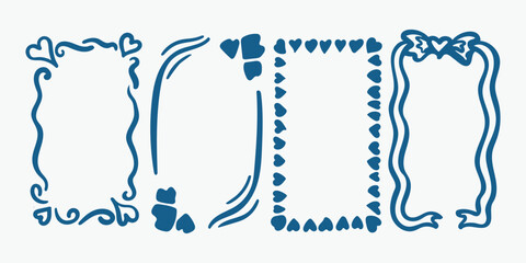 Collection of Border Frame with Love Heart Ornament