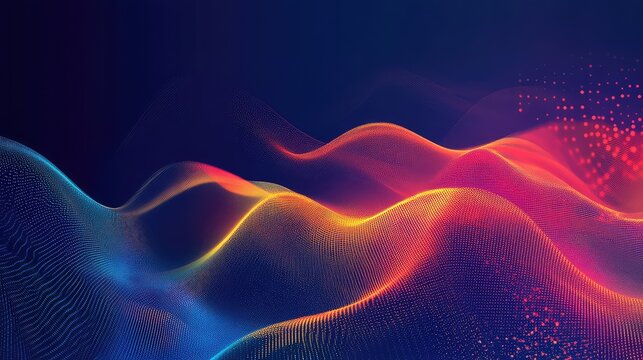 Digital wave particles creating a futuristic gradient background