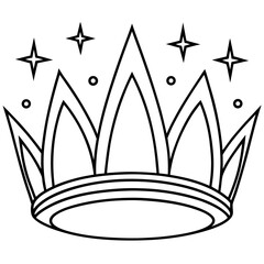 Aurora Star Crown line art vector