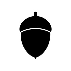 acorn icon black silhouette vector illustration on transparent background