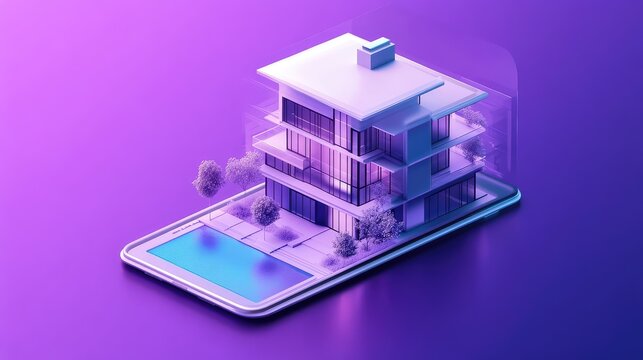 Modern smart home architecture app real estate concept - Powered by Adobe