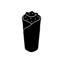 burrito icon black silhouette vector illustration on transparent background
